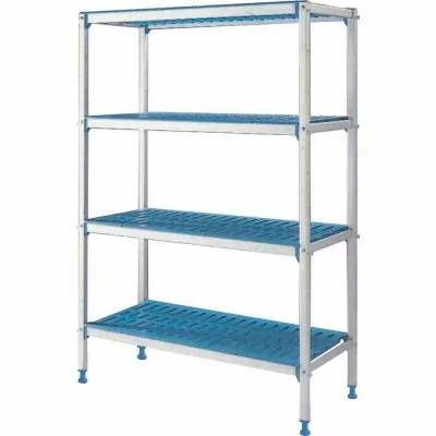 DIAMOND - Rayonnage linéaire en aluminium anodisé 4 niveaux Modular rack L. 990 mm