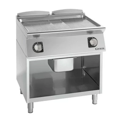 GIORIK - Déclassé - Plancha électrique acier surface de cuisson double nervurée sur baie libre P. 700 mm