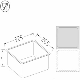 DIAMOND - Bac gastronorm 1/2 hauteur 20 mm