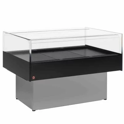 DIAMOND - Vitrine self-service réfrigérée panoramique gris/noir L. 1290 mm