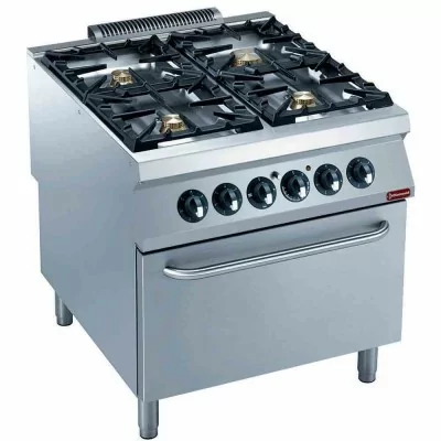 DIAMOND - Fourneau gaz 4 feux vifs four électrique GN 2/1