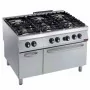 DIAMOND - Fourneau 6 feux vifs four gaz GN 2/1 armoire neutre
