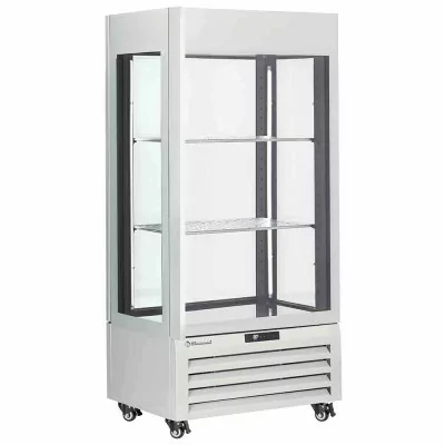 DIAMOND - Vitrine FULL vitrée 600 L 1 niveau + 2 étagères ventilée Wine - Blanc