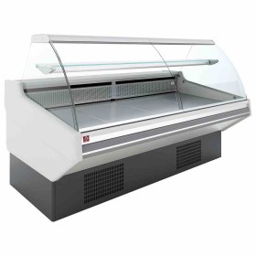 DIAMOND - Comptoir ventilé avec réserve vitre bombée frontal blanc L. 2930 mm