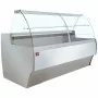 DIAMOND - Comptoir vitrine réfrigéré à vitre bombée ventilé avec réserve gris/blanc L. 3000 mm