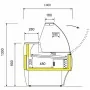 DIAMOND - Comptoir vitrine réfrigéré à vitre bombée ventilé avec réserve gris/blanc L. 3000 mm