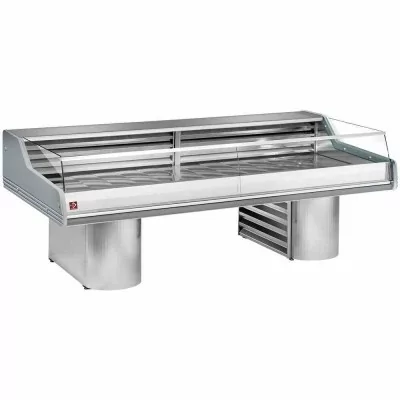 DIAMOND - Comptoir vitrine réfrigéré à vitre Self-Service sur socles L. 3000 mm