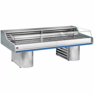 DIAMOND - Comptoir vitrine réfrigéré Self-Service sur socles L. 3000 mm