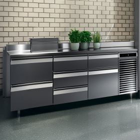 LIEBHERR - Remplacement d'une porte par bloc tiroirs 2x 1/2 pour meuble positif FRTSVG
