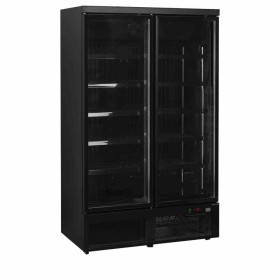 TEFCOLD - Armoire froide négative 2 portes vitrées noire 702 L