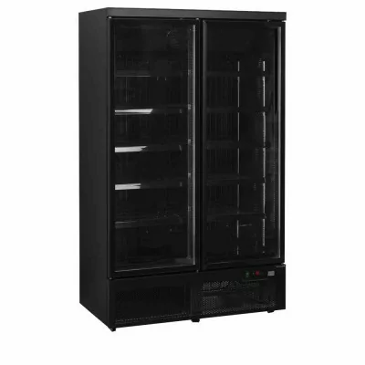 TEFCOLD - Armoire froide négative 2 portes vitrées noire 702 L
