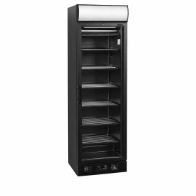 TEFCOLD - Armoire froide négative 1 porte vitrée noire caisson lumineux 270 L