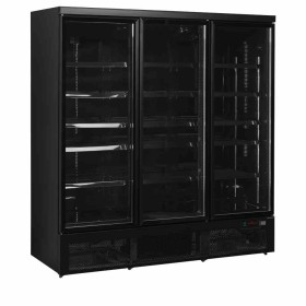 TEFCOLD - Vitrine positive 3 portes vitrées noire 1264 L
