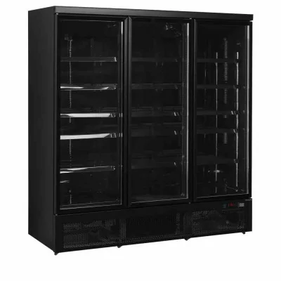 TEFCOLD - Vitrine positive 3 portes vitrées noire 1264 L