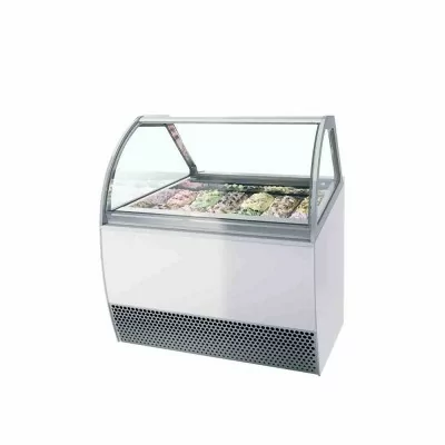 TEFCOLD - Vitrine ventilée pour glace en bac vitrage bombé 118 L