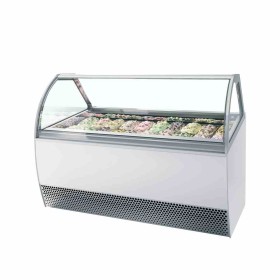 TEFCOLD - Vitrine ventilée pour glace en bac vitrage bombé 201 L