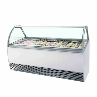 TEFCOLD - Vitrine ventilée pour glace en bac vitrage bombé 241 L