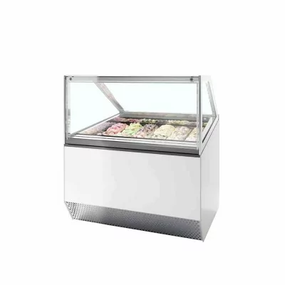 TEFCOLD - Vitrine ventilée pour glace en bac vitrage droit 118 L