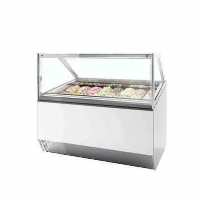 TEFCOLD - Vitrine ventilée pour glace en bac vitrage droit 160 L