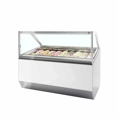 TEFCOLD - Vitrine ventilée pour glace en bac vitrage droit 181 L