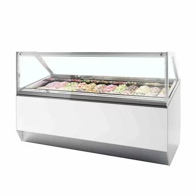 TEFCOLD - Vitrine ventilée pour glace en bac vitrage droit 241 L