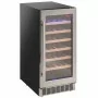 DIAMOND - Vitrine cave à vins ventilée porte en acier inox 106 L noire