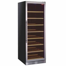 DIAMOND - Vitrine cave à vins ventilée porte en acier inox 470 L noire