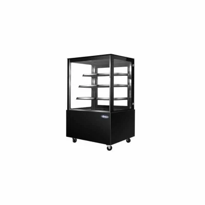 ATOSA - Vitrine droite service arrière noire 3 étagères 678 L