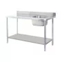 AFI - Table de chef avec dosseret bac à droite L. 1200 mm