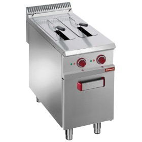 DIAMOND - Déclassé - Friteuse électrique 2 cuves 8 L sur meuble fermé