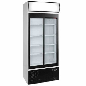 DIAMOND - Déclassé - Armoire positive 2 portes coulissantes 760 L avec caisson lumineux