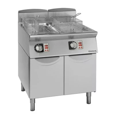 GIORIK - Friteuse gaz brûleurs internes commandes électroniques 2x13 L