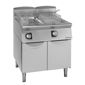 GIORIK - Friteuse gaz brûleurs internes commandes électromécaniques 2x17 L