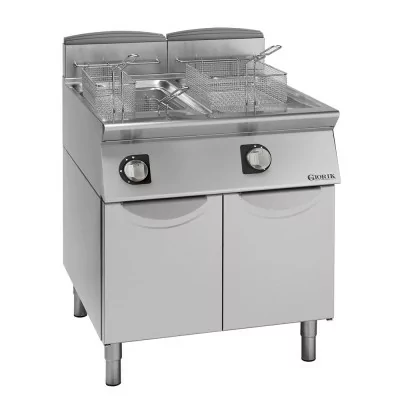 GIORIK - Friteuse gaz brûleurs internes commandes électromécaniques 2x17 L