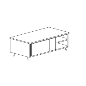 TECNOX - Meuble de rangement central avec 2 portes coulissantes 220x70x85