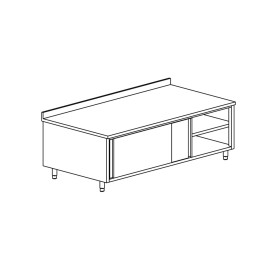 TECNOX - Meuble de rangement adossé avec 2 portes coulissantes 220x70x85