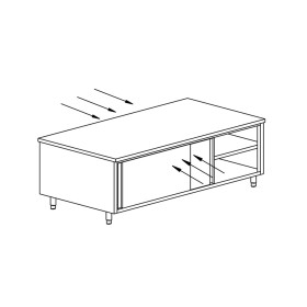 TECNOX - Meuble de rangement central traversant avec 4 portes coulissantes 220x70x85