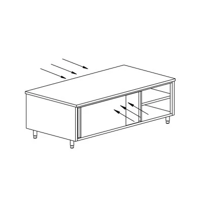 TECNOX - Meuble de rangement central traversant avec 4 portes coulissantes 220x70x85