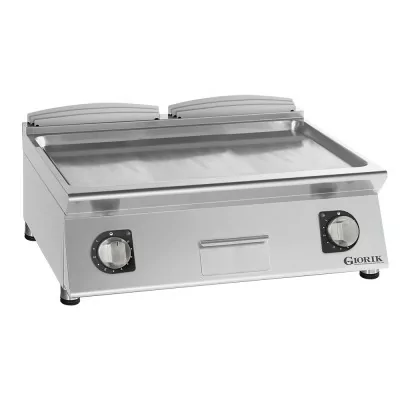 GIORIK - Plancha électrique acier chromé surface de cuisson double lisse 80x90x25
