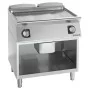 GIORIK - Plancha électrique acier chromé surface de cuisson double mi-lisse/ mi-rainurée 80x90x90
