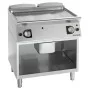GIORIK - Plancha gaz acier chromé surface de cuisson double mi-lisse/ mi-rainurée 80x90x90
