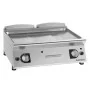 GIORIK - Plancha gaz acier chromé surface de cuisson double mi-lisse/ mi-rainurée 80x90x25