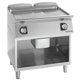 GIORIK - Plancha électrique acier chromé surface de cuisson double rainurée 80x90x90