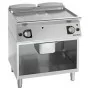 GIORIK - Plancha gaz acier chromé surface de cuisson double rainurée 80x90x90