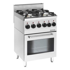 GIORIK - Fourneau feux vifs gaz 4 feux sur four électrique 60x60x90