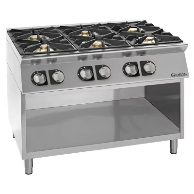 GIORIK - Fourneau feux vifs gaz 6 feux 120x90x90