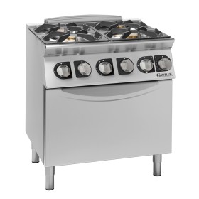 GIORIK - Fourneau feux vifs gaz 4 feux four électrique 80x90x90