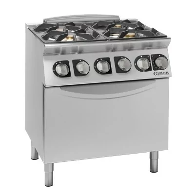 GIORIK - Fourneau feux vifs gaz 4 feux four électrique 80x90x90