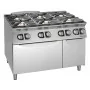 GIORIK - Fourneau feux vifs gaz 6 feux four électrique et placard 120x90x90