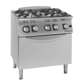 GIORIK - Fourneau feux vifs gaz 4 feux four gaz 80x90x90